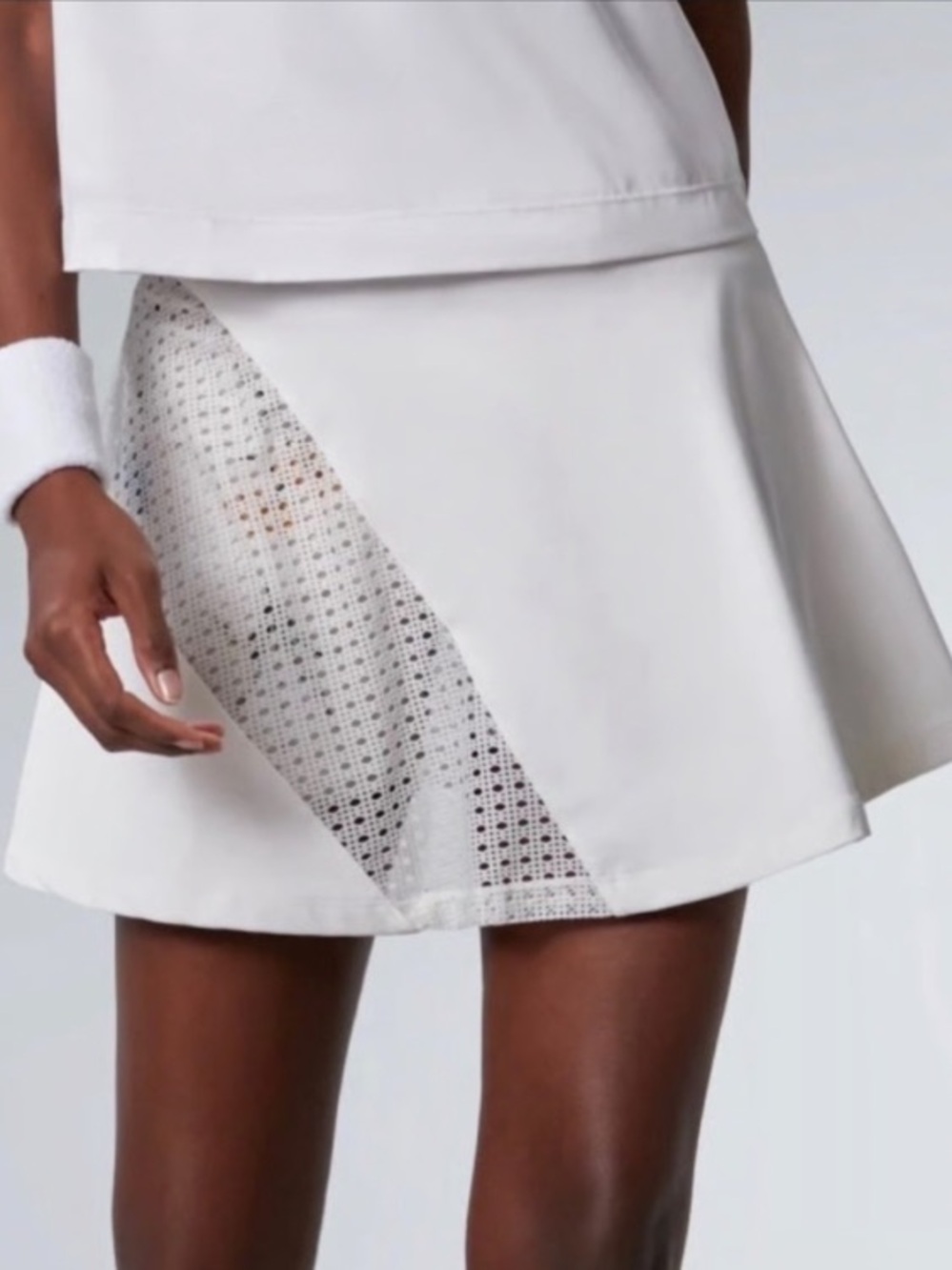 ❗️Tuckernuck White Perforated Panel Circle Skirt